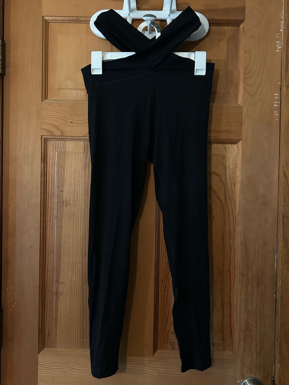 aerie Black High-Waist Cross-Back Leggings